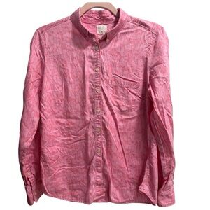 Gap The Shrunken Boyfriend Button‎ Down, Designed & Crafted Penguin Print Sz. Sm